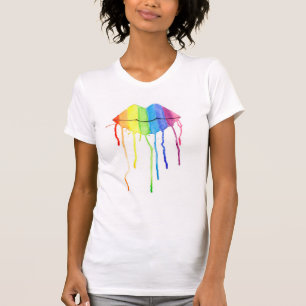 Regenbogen Lippen T-Shirt