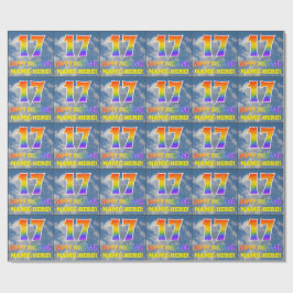 Regenbogen-Look "17" & "GLÜCKLICHER GEBURTSTAG", W Geschenkpapier