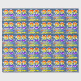 Regenbogen-Look "23" & "HAPPY BIRTHDAY", Wolken, H Geschenkpapier