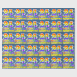 Regenbogen-Look "24" & "HAPPY BIRTHDAY", Wolken, H Geschenkpapier