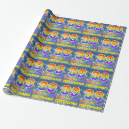 Regenbogen-Look "39" & "HAPPY BIRTHDAY", Wolken, H Geschenkpapier