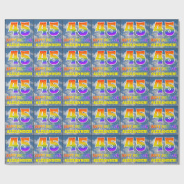 Regenbogen-Look "45" & "HAPPY BIRTHDAY", Wolken, H Geschenkpapier
