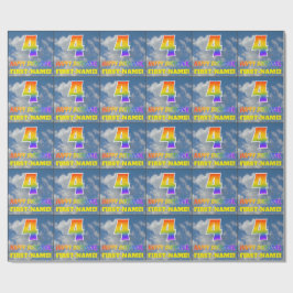 Regenbogen-Look "4" & "HAPPY BIRTHDAY", Wolken, Hi Geschenkpapier