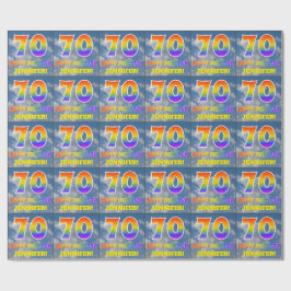 Regenbogen-Look "70" & "HAPPY BIRTHDAY", Wolken, H Geschenkpapier