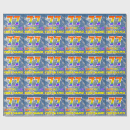 Regenbogen-Look "77" & "HAPPY BIRTHDAY", Wolken, H Geschenkpapier