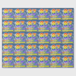 Regenbogen-Look "87" & "HAPPY BIRTHDAY", Wolken, H Geschenkpapier