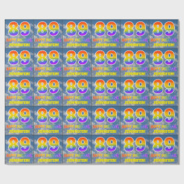 Regenbogen-Look "89" & "HAPPY BIRTHDAY", Wolken, H Geschenkpapier