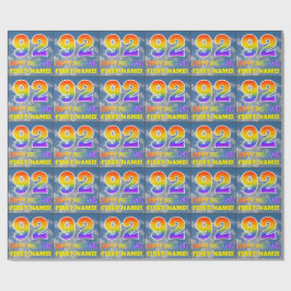 Regenbogen-Look "92" & "HAPPY BIRTHDAY", Wolken, H Geschenkpapier
