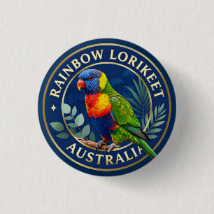 🦜 Regenbogen-Lorikeet Australien Tropischer Vogel Button