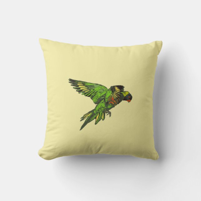 Regenbogen Lorikeet (Trichoglossus haematodus) Kissen (Vorderseite)