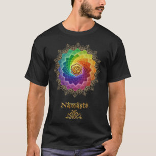 Regenbogen-Lotus Om Namaste Mädchen T-Shirt