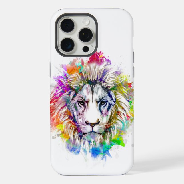 Regenbogen Löwe iPhone 15 Pro Max Hülle (Rückseite)