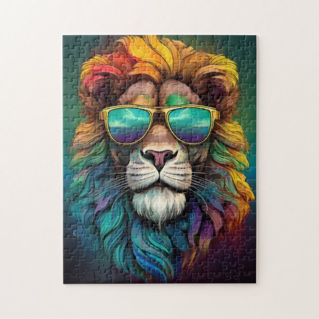 🧩 Regenbogen-Löwe-Jigsaw-Puzzle (Vertikal)
