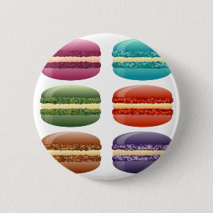 Regenbogen-Macarons Button