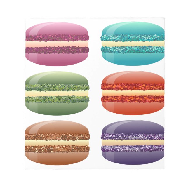 Regenbogen-Macarons Notizblock (Vorderseite)