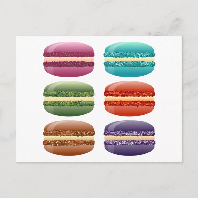 Regenbogen-Macarons Postkarte (Vorderseite)