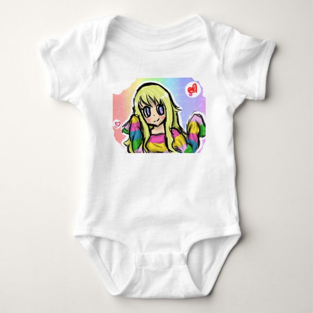 Regenbogen-Mädchen T-Shirt (Vorderseite)