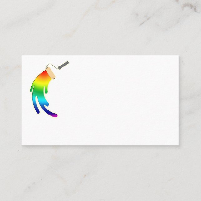 Regenbogen-Malerpinsel-Logo-Karte für malendes Visitenkarte (Vorderseite)