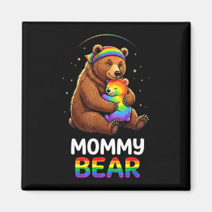 Regenbogen-Mama-Bär Schwangerschaftsankündigung sc Magnet