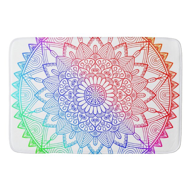 Regenbogen-Mandala Badematte (Vorderseite)