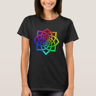 Regenbogen Mandala Lotusblume Heilige Geometrie Yo T-Shirt