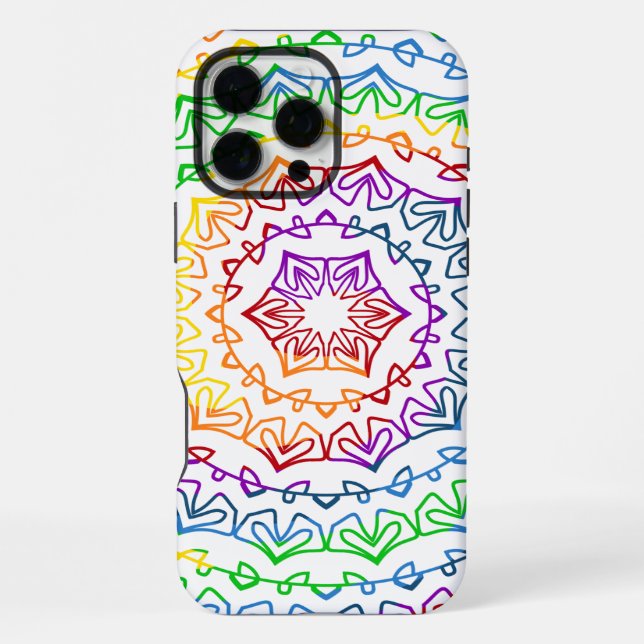 Regenbogen-Mandala-Musterdesign iPhone Hülle (Rückseite)