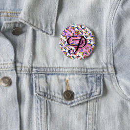 Regenbogen-Mandala-Pride-Monogramm - Lebendige Geo Button