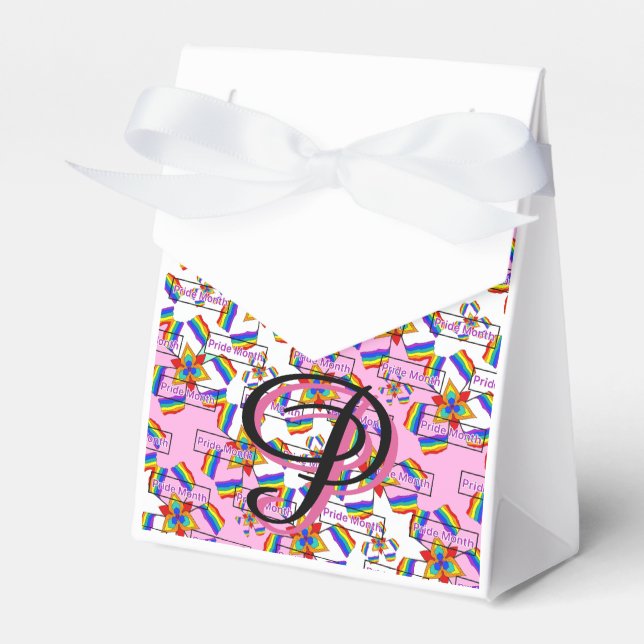 Regenbogen-Mandala-Pride-Monogramm - Lebendige Geo Geschenkschachtel (Vorderseite)