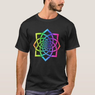 Regenbogen Mandala Rosette Lotusblume Geometrie Yo T-Shirt