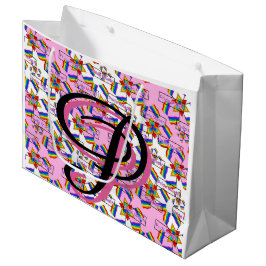 Regenbogen-Mandala-Stolz-Monogramm - Lebendige Geo Große Geschenktüte