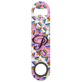Regenbogen-Mandala-Stolz-Monogramm - Lebendige Geo Speed Flaschenöffner