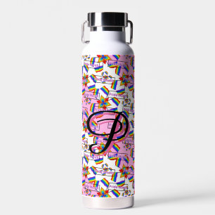 Regenbogen-Mandala-Stolz-Monogramm - Lebendige Geo Trinkflasche
