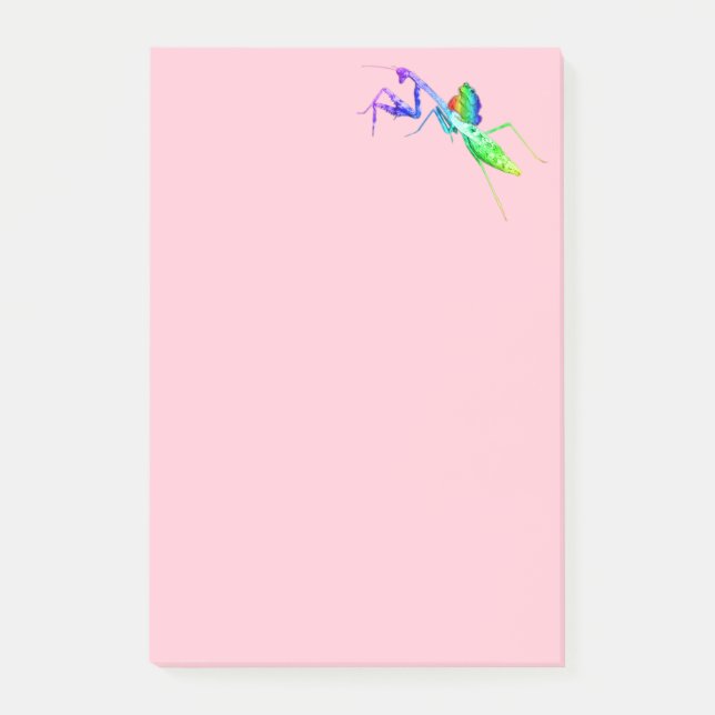 Regenbogen-Mantis und Kröte Post-it Klebezettel (Vorderseite)
