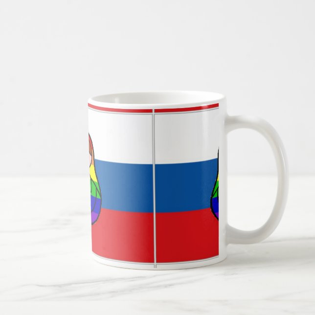 Regenbogen Matryoshka Flaggen-Tasse Kaffeetasse (Rechts)