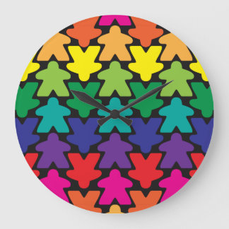 Regenbogen Meeple Uhr