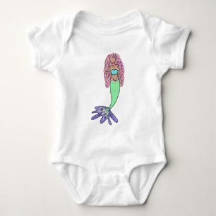 Regenbogen Meerjungfrau rosa lila grünes Schwarz, Baby Strampler
