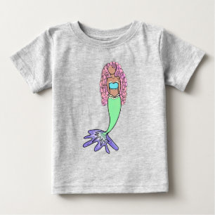 Regenbogen Meerjungfrau rosa lila grünes Schwarz, Baby T-shirt