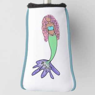 Regenbogen Meerjungfrau rosa lila grünes Schwarz, Golf Headcover