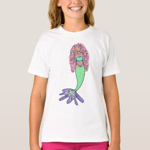 Regenbogen Meerjungfrau rosa lila grünes Schwarz,  T-Shirt