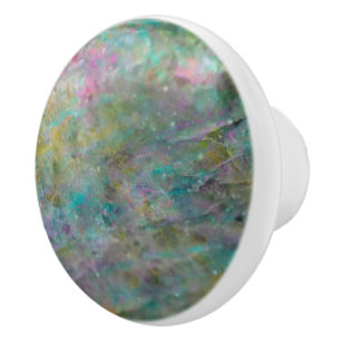 Regenbogen Mehrfarbiger Kristallstein Murmel Keramikknauf