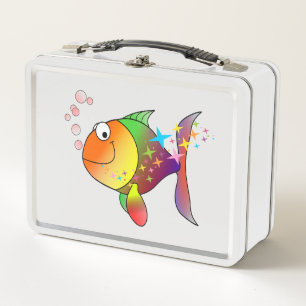 Regenbogen mehrfarbiger Pazifischer Ozean Thunfisc Metall Brotdose