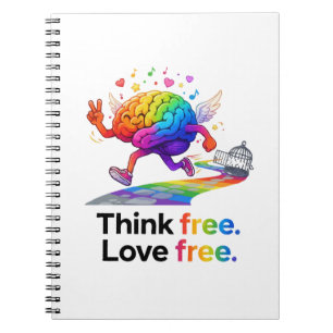 Regenbogen-Mental-Gesundheit-Freiheit-Gehirn-Illus Notizblock