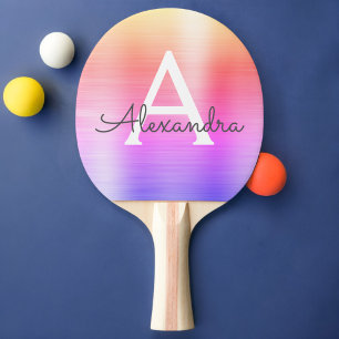 Regenbogen-metallische Tischtennis Schläger