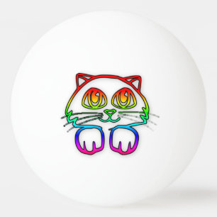 Regenbogen-Miezekatze-Klingeln pong Ball Tischtennisball