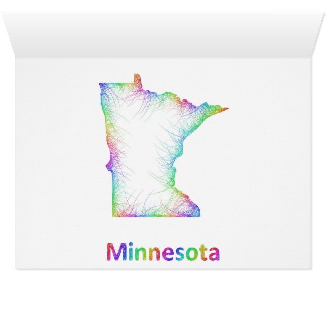 Regenbogen-Minnesota-Karte (Innenansicht Horizontal (Unten))