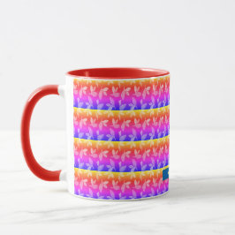 Regenbogen mit Blätter Tasse