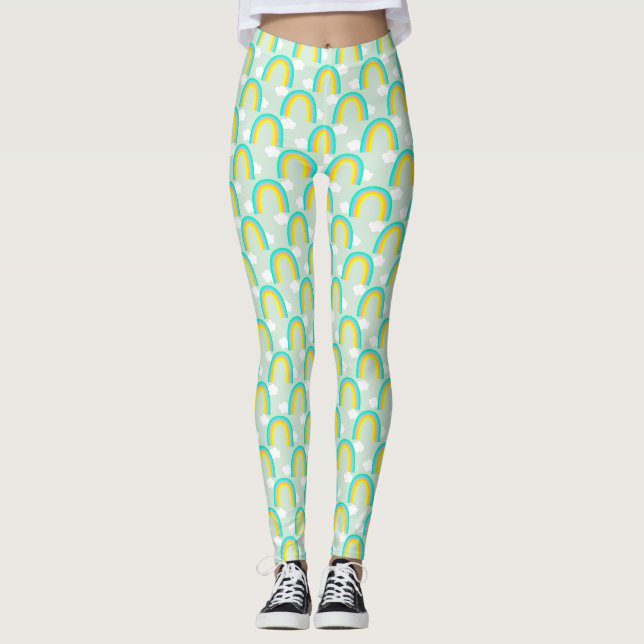Regenbogen mit blauer Wolke Leggings (Vorderseite)