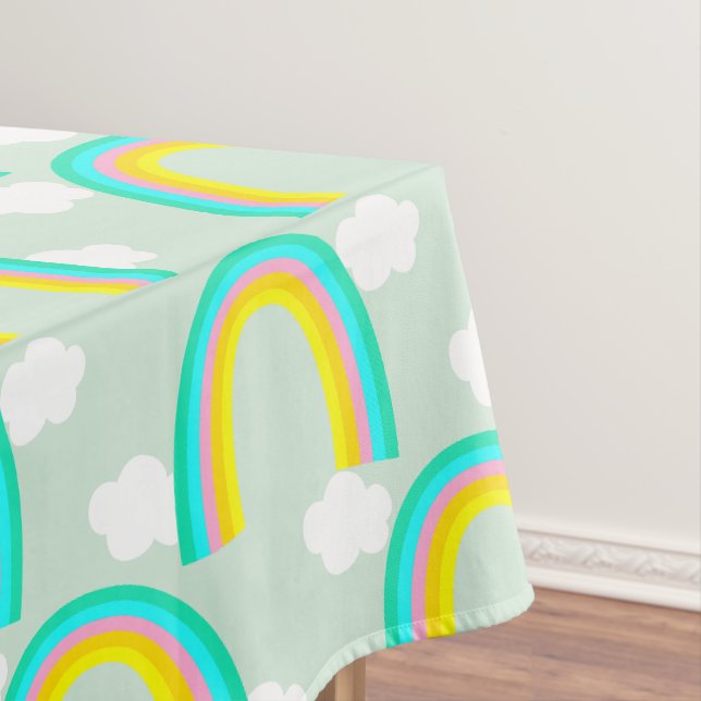 Regenbogen mit blauer Wolke Tischdecke (Beispiel)