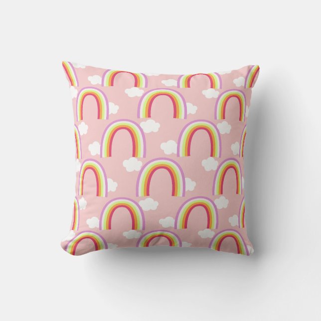 Regenbogen mit Cloud Light Pink Kissen (Vorderseite)