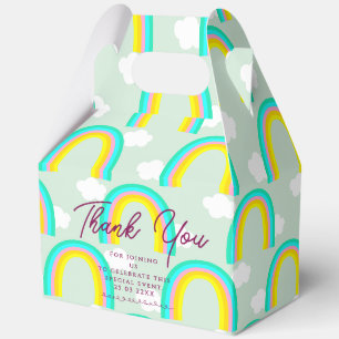 Regenbogen mit Cloud Thank You Blau Geschenkschachtel